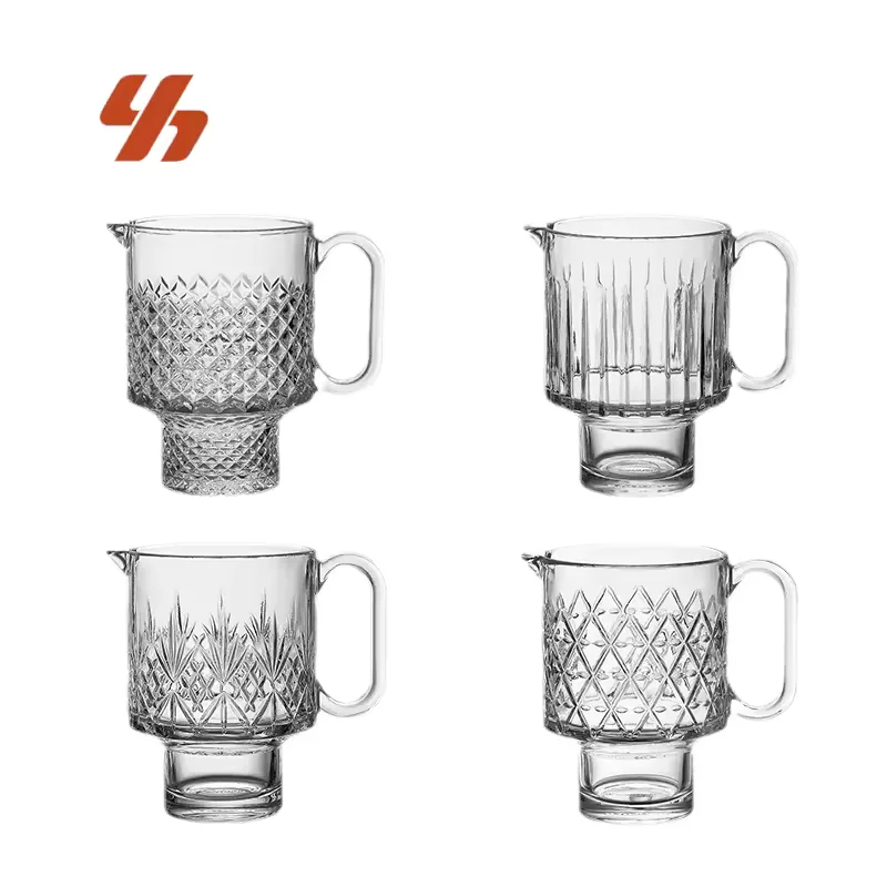 Wholesale 21.5 oz Clear Glass Beer Mug with Handle Stackable Sublimation Beverage Cup for Juice Water Tea Milk Restaurant Bar