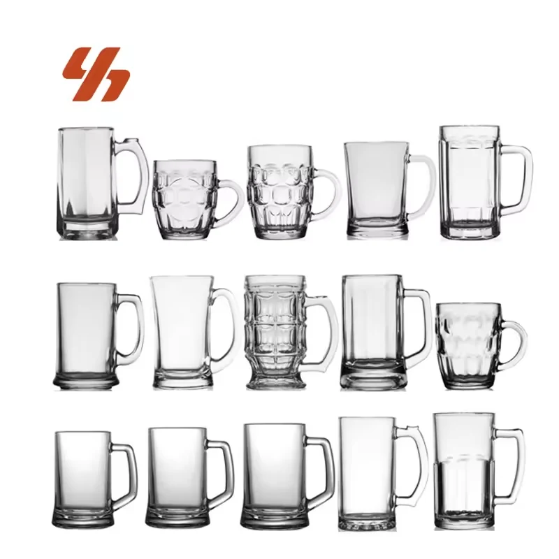 Wholesale Custom Classic 17/40oz Thicken Strong Unbreakable Beer Mugs Glass Steins Soft Drinks Glass Cup Beer Glass with Handle