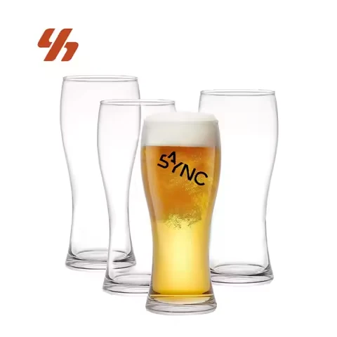 Custom Logo 16oz Transparent Thickened Beer Glass Mug Classic Pint Glass for Craft Wheat IPA Beer Bar Restaurant Party Use