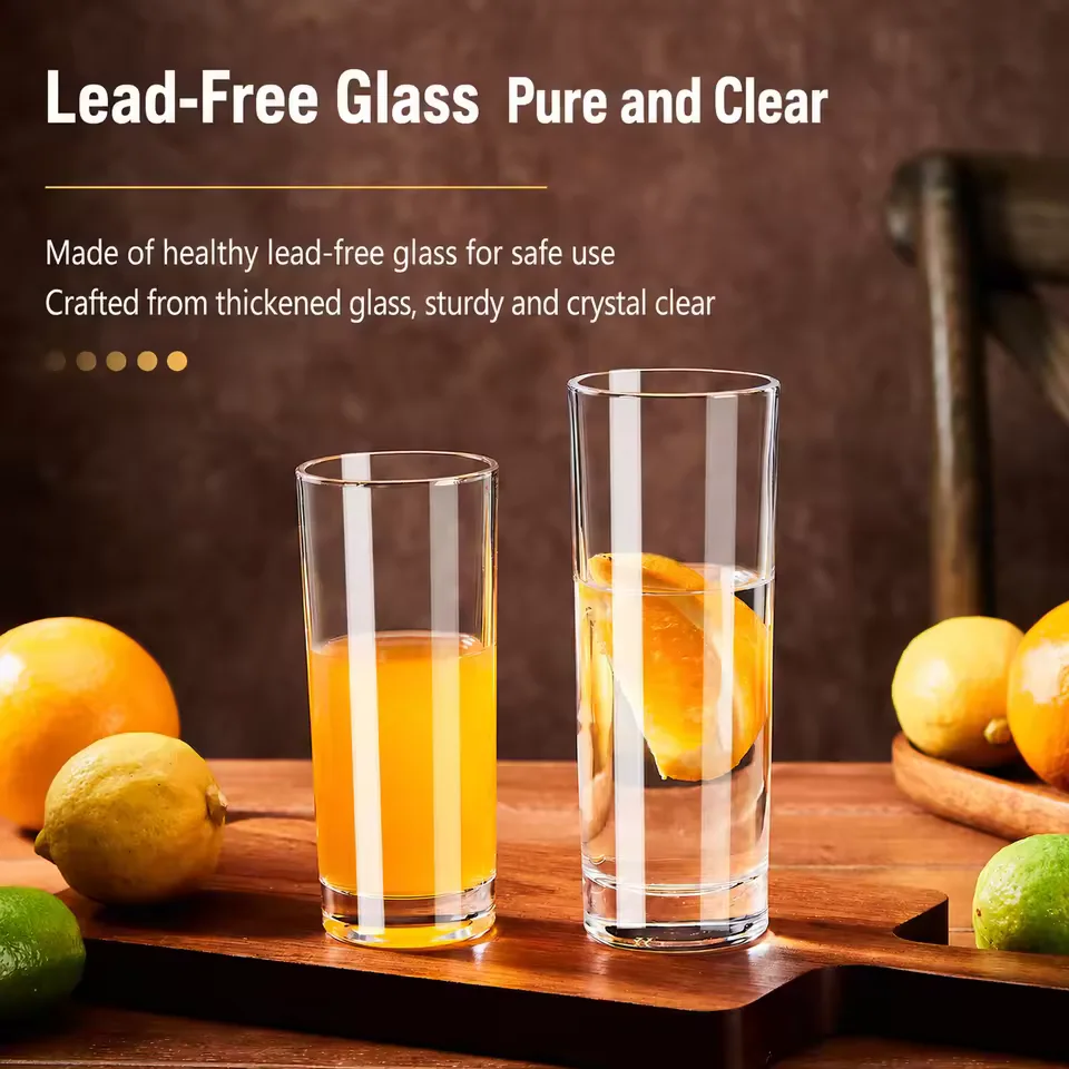Household Heat Resistant Glass Cup Thick Transparent Tumbler for Breakfast Milk Juice Tea Beer Cold Drinks Restaurant Wholesale