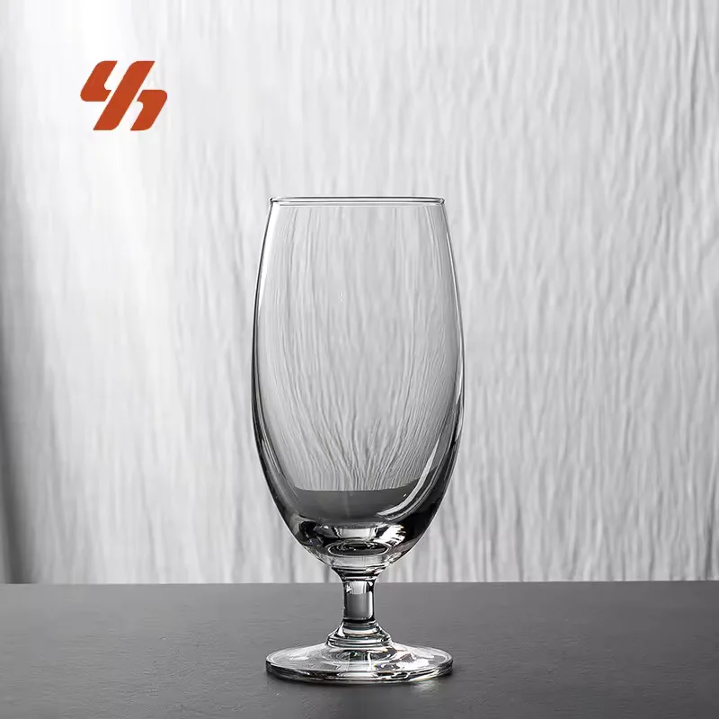Commercial European Style Tall Stem Beer Glass Lead Free Clear Beverage Goblet for Restaurant Hotel Dining Bar Wholesale