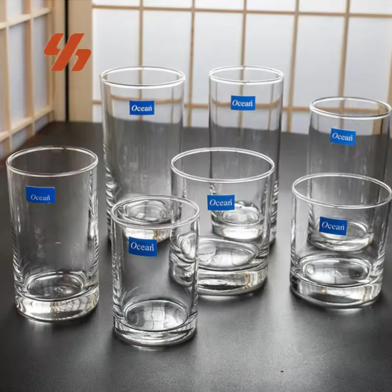 Wholesale Lead Free Clear Highball Glass Straight Sided Tumbler for Tea Juice Beer Beverages Home Restaurant Custom Logo Use