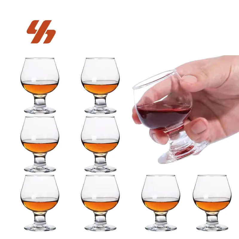 Commercial Grade High Quality Reusable PC Acrylic Wine Glasses Unbreakable Food Safe Short Footed Red Wine Brandy Cup Anti-Drop
