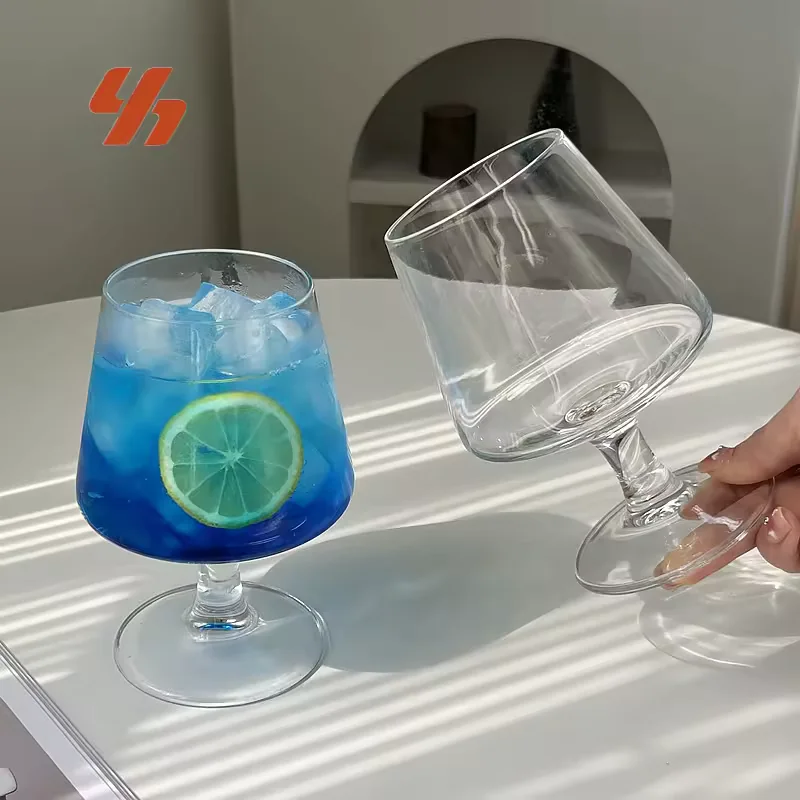 Wholesale Vintage Shorty Foot Brandy Glass Wine Cup Sparkling Water Cold Drink Cocktail Glasses for Restaurants Bars Party