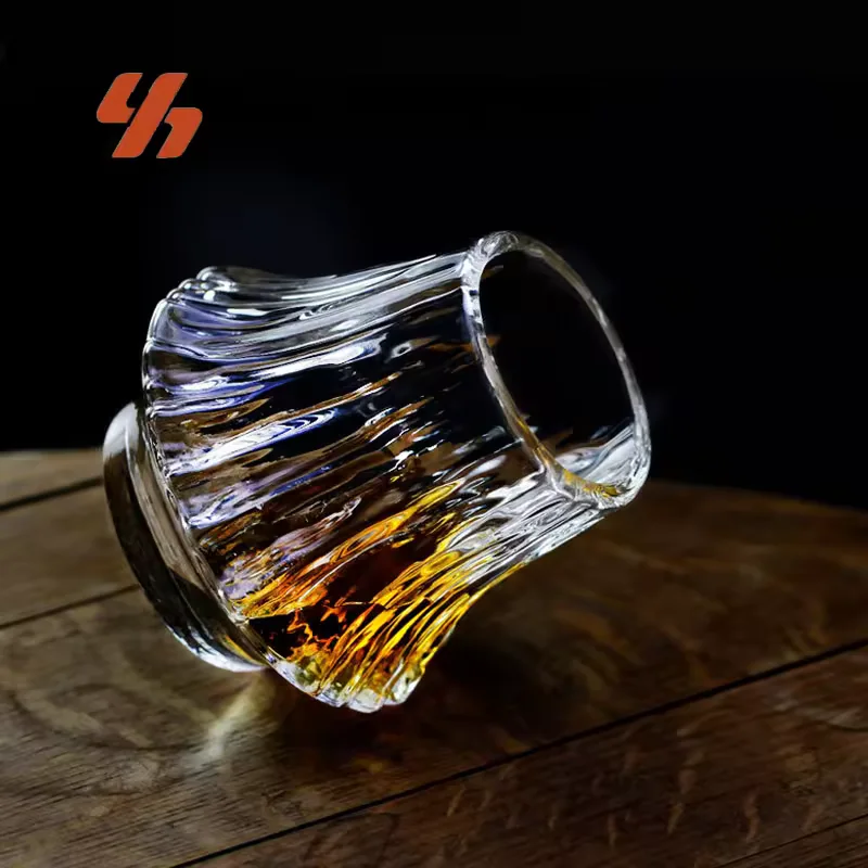 Japanese Lead-Free Creative Mount Fuji Glass Classic Shot Old Fashioned Whiskey Wine Brandy Snifters Tasting Cup