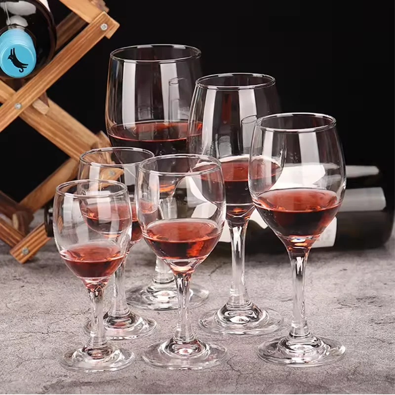 Custom Logo Tall Stem Wine Glass Small Goblet for Red Wine Champagne Brandy Cocktails Restaurant Hotel Bar Wholesale Use