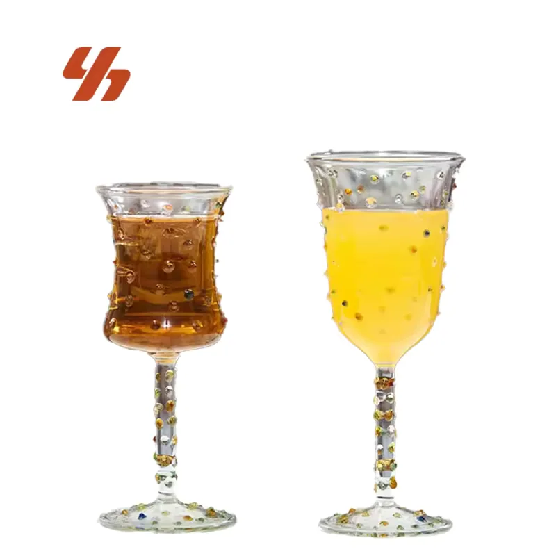 Wholesale Creative Colored Gemstone Wine Glass Artistic Diamond Goblet for Red Wine Champagne Wedding Party Gift Restaurant