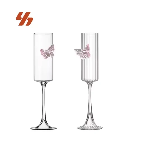 Premium Ins Style Bow High Borosilicate Glass Goblet Stemware Set Exclusive Modern Style Elegant Sparkling Wine Champagne Glass