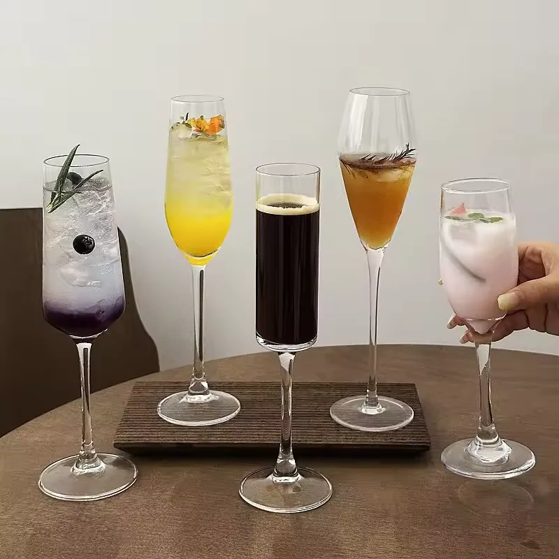 Premium Tall Stem Champagne Glass Sparkling Wine Goblet Creative Cocktail Glass for Wedding Party Restaurant Bar Wholesale