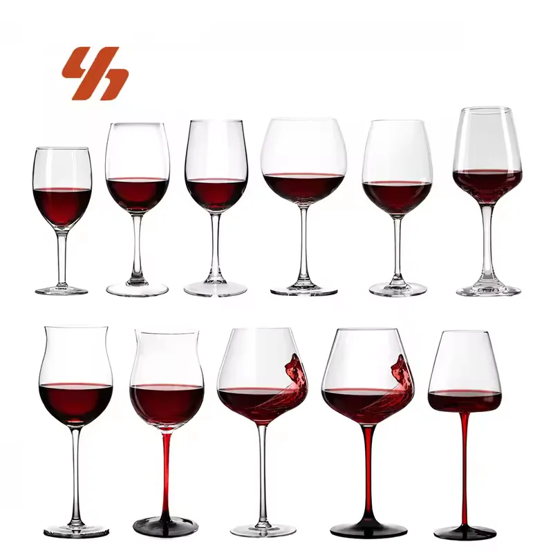 Wholesale Crystal Wine Glass Goblet Champagne Flute Red Wine Glass with Gift Box for Wedding Restaurant Hotel Custom Logo Use