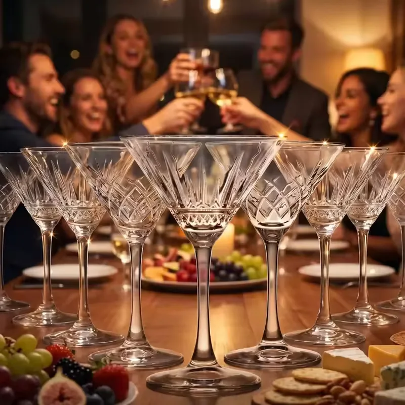 Vintage Tall Stem V Shape Martini Cocktail Glass for Champagne Juice Cold Drinks Restaurant Hotel Bar KTV Wholesale