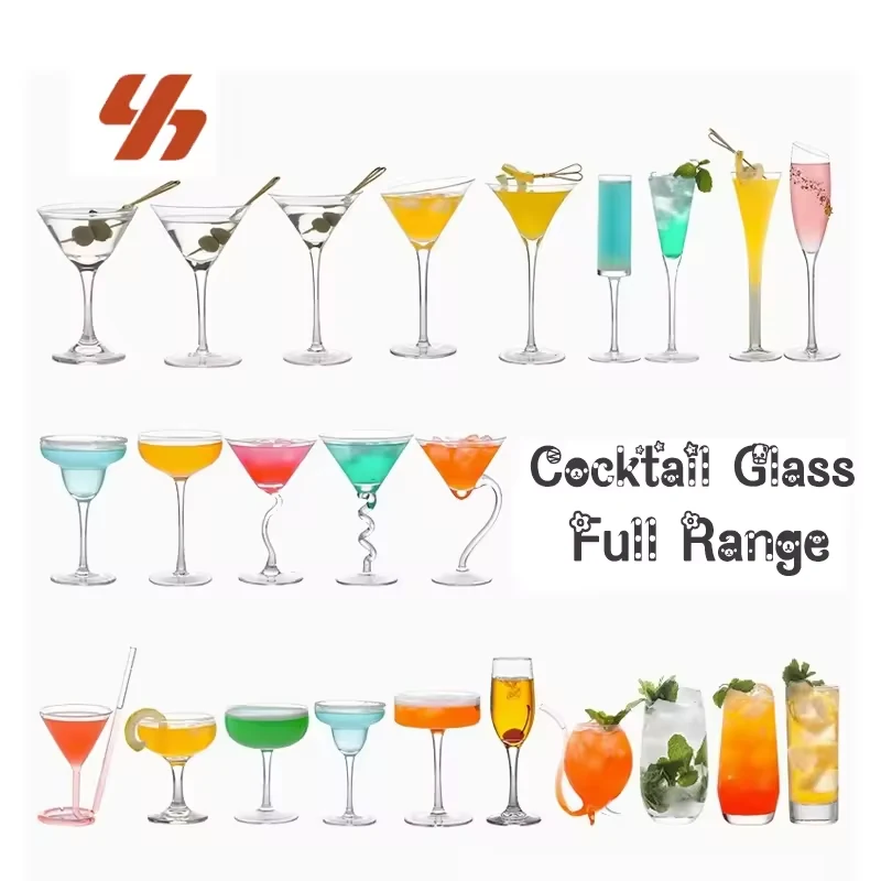 Wholesale Fashion Cocktail Glasses Cup Transparent Margarita Glass High Quality Wine Goblet Cup for Juice Drinking Glass Cup