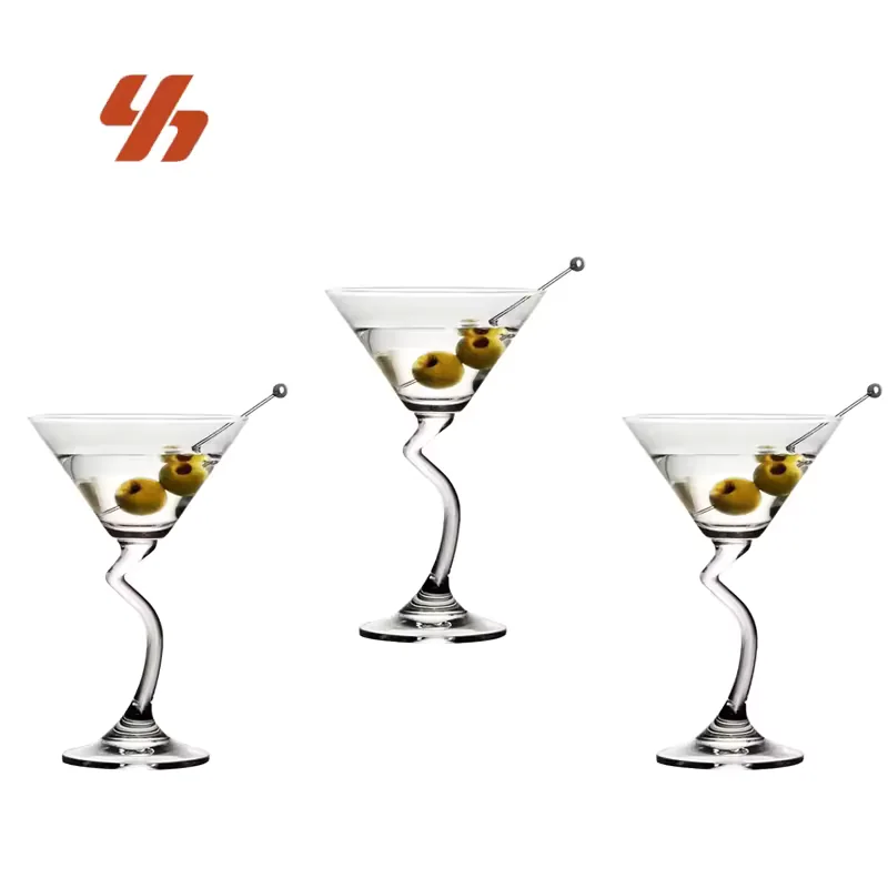 Wholesale High Quality Leadfree Crystal Goblet Twisted Stem Martini Glass Champagne Flute Crystal Vintage Stemware Glass Cup
