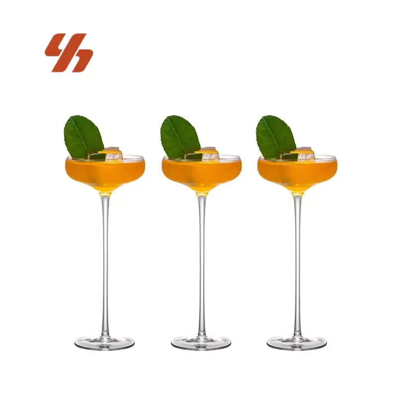 Japanese Style Classic Coupe Crystal Champagne Martini Glasses Reusable Goblet Long Stem Japanese Cocktail Glasses for Bar Party