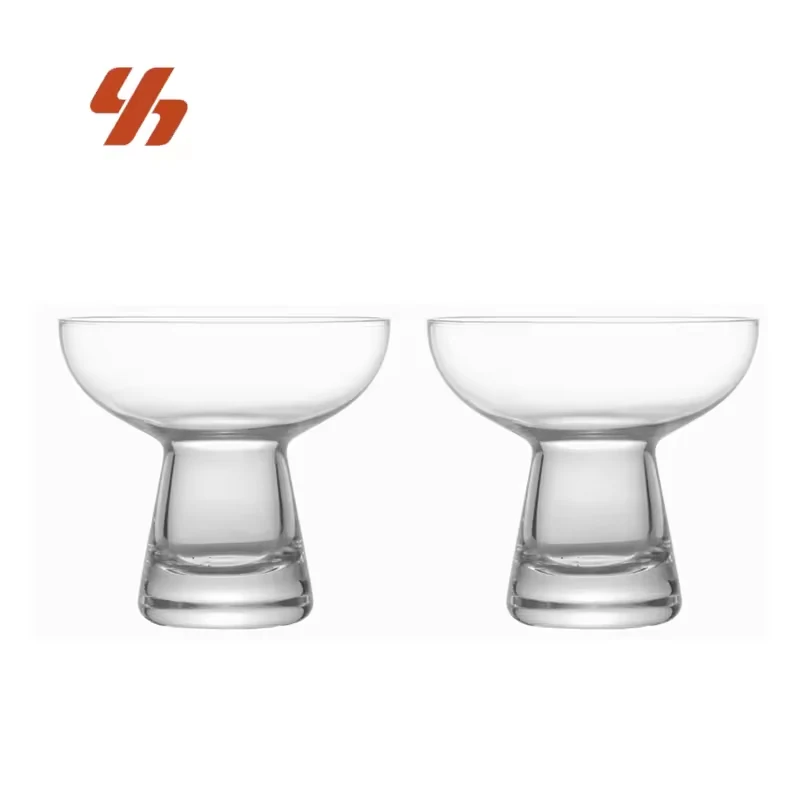 Wholesale Luxury Tall Glass Goblet Creative Crystal Clear Cup for Party Cocktail Bar Margarita Glasses Thick Solid Stemless