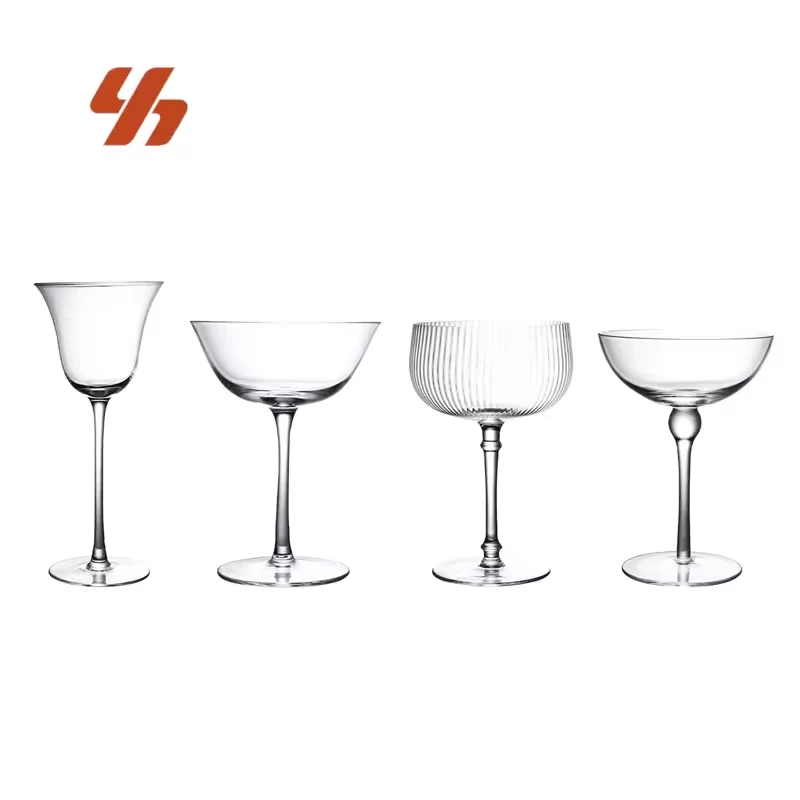 Crystal Transparent Twisted Stem Goblet Exquisite Wedding Wine Champagne Cocktail Glass for Luxurious Bar Glassware
