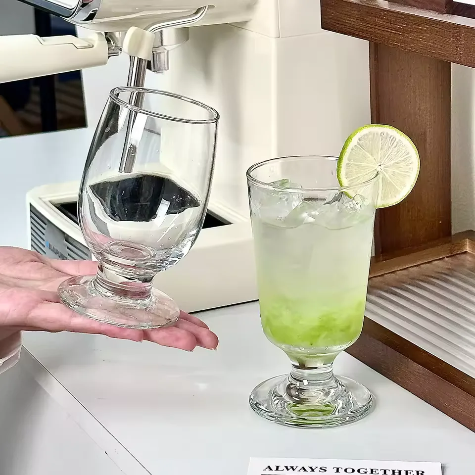 Creative Short Stem Bar Glass Cocktail Martini Cup for Beer Juice Cold Beverages Restaurant Cafe Hotel Wholesale Use
