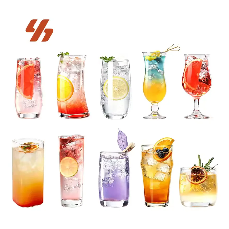 Wholesale Egg Shaped Clear Cocktail Glass Tumbler for Wine Coffee Juice Highball Drinks Christmas Banquet Custom Logo Use