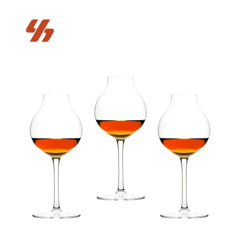 European Luxury Transparent Lead-Free Crystal Shot Glass Onion Shaped Whisky Goblet Tulip Whiskey Tasting Glass