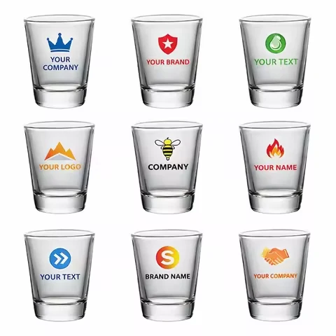 Customized Logo 2oz Clear Heavy Base Whisky Shot Glass Party GlassesHighball Drinking Glasses Bar Cocktail Wine Glasses