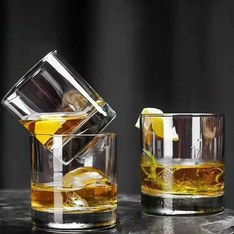 Popular Lead-Free 300 ml Whiskey Tasting Glass Thick Bar Tumbler Cup Custom Logo Lab Creative Whiskey Glass With Ball