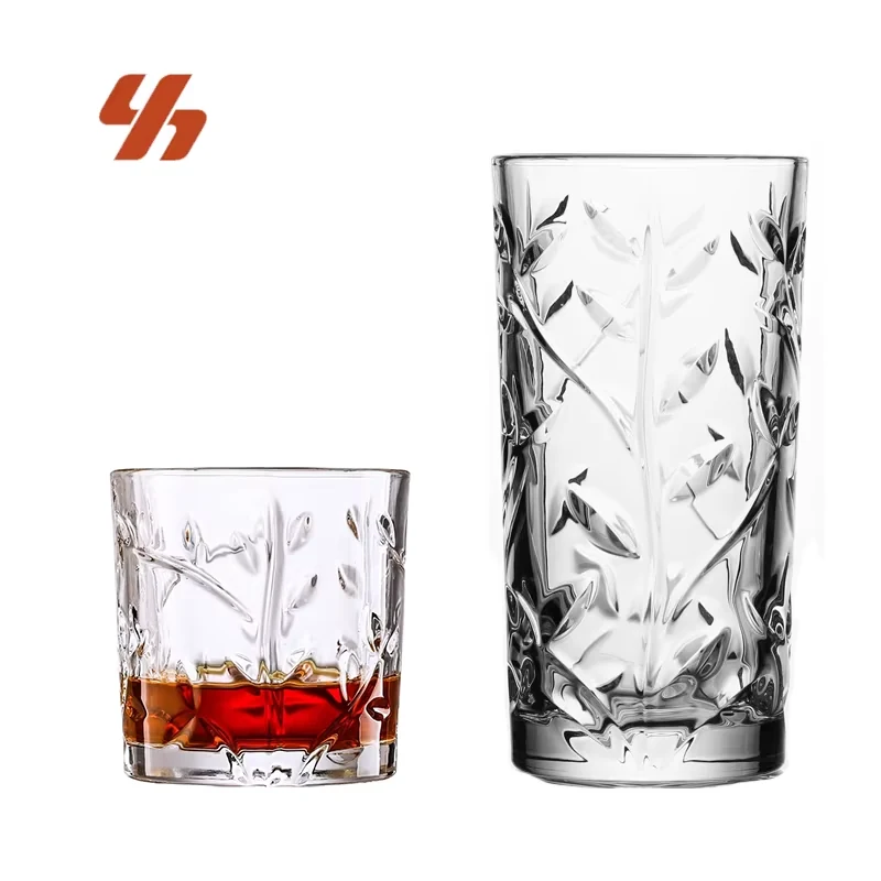NEW Design 300ml Unique Engraved Heavy Base Customized Whiskey Glasses Old Fashioned Tumbler Vodka Glasses