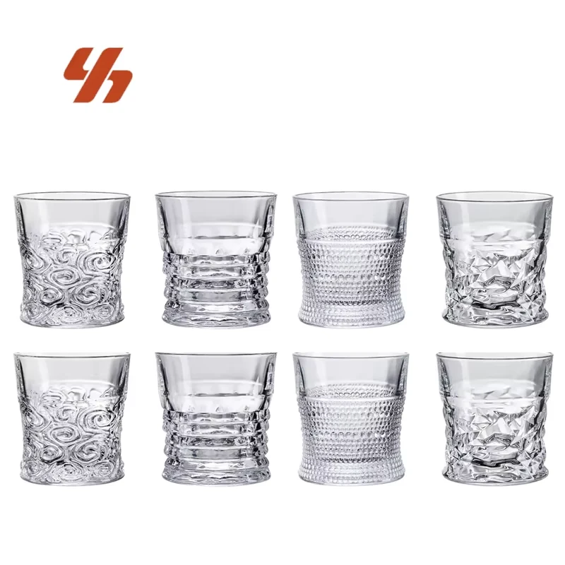 Wholesale Lead Free Crystal Whisky Glass Household Transparent Rock Glass Tumbler Creative Cloud Layer Style 300ml for Bar Party
