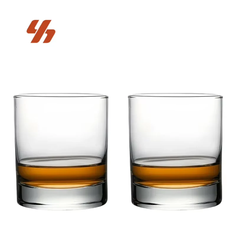 Wholesale Custom Logo Rocks Whiskey Glasses Old Fashioned Crystal Cup Whiskey Glass Set Shot Wine Glasses Thick Bottom for Bar