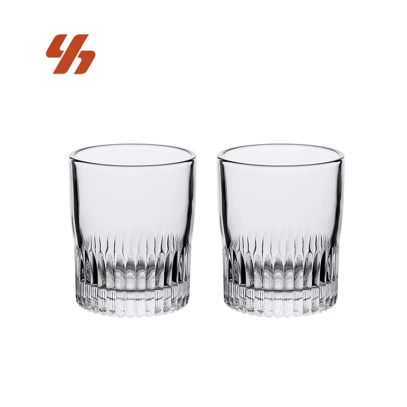 Wholesale Custom Logo Round Lead Free Pattern Engraving Vintage Old Fashioned Flat Bottom Crystal Whiskey Glasses for Bar Party