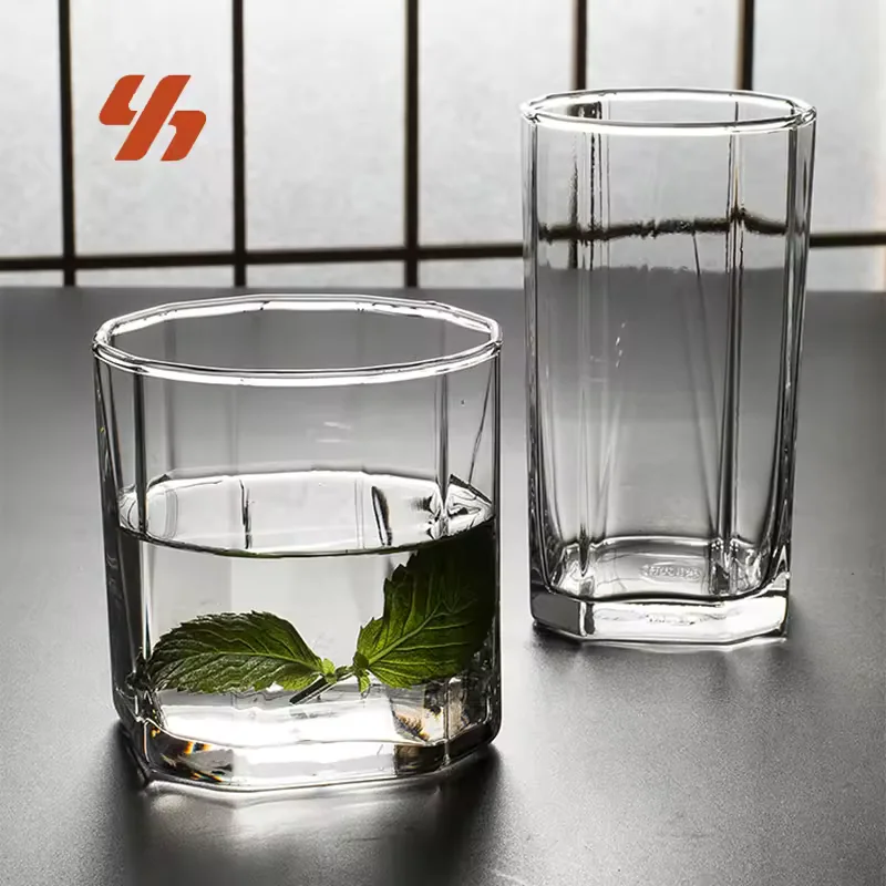 Clear Heat Resistant Whiskey Glass Drinking Tumbler for Tea Milk Juice Cold Drinks Home Restaurant Bar Wholesale Custom Logo