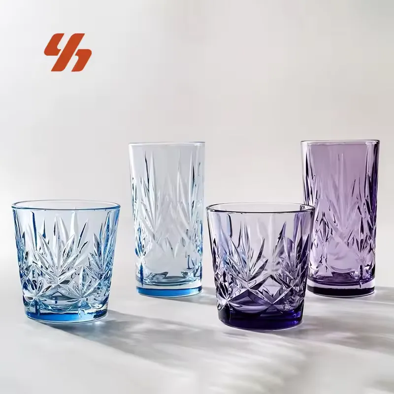 Wholesale Tempered Glass Cup Stackable Wide Mouth Drinking Glass for Beer Coffee Juice Whiskey Restaurant Bar Custom Logo Use
