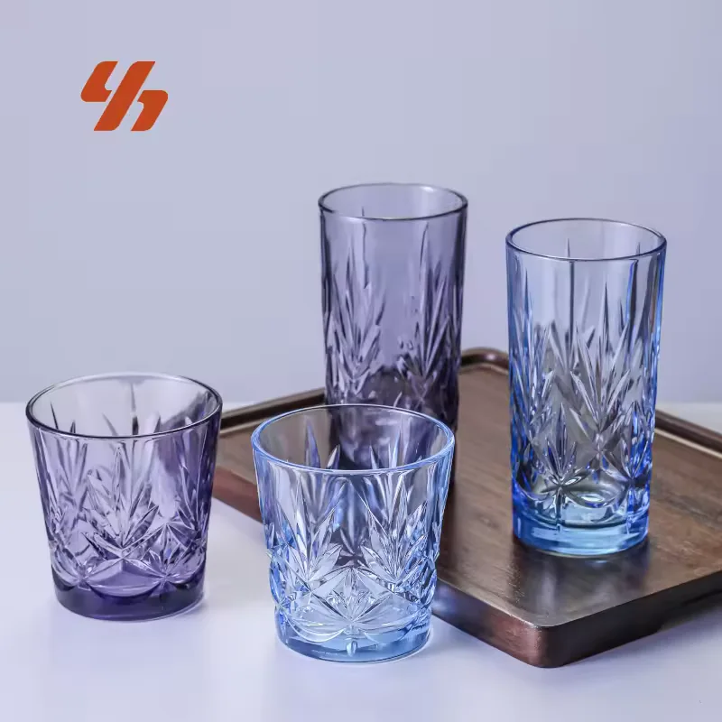 Commercial Durable Tempered Glass Cup Stackable Drinking Tumbler for Beer Coffee Juice Milk Whiskey Restaurant Hotel Wholesale