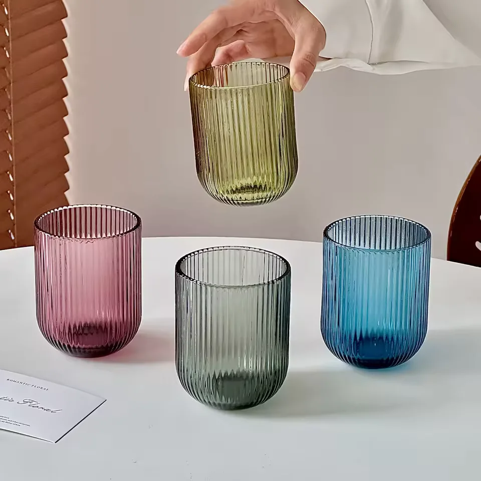 Vertical-Ribbed Stemmed Goblet